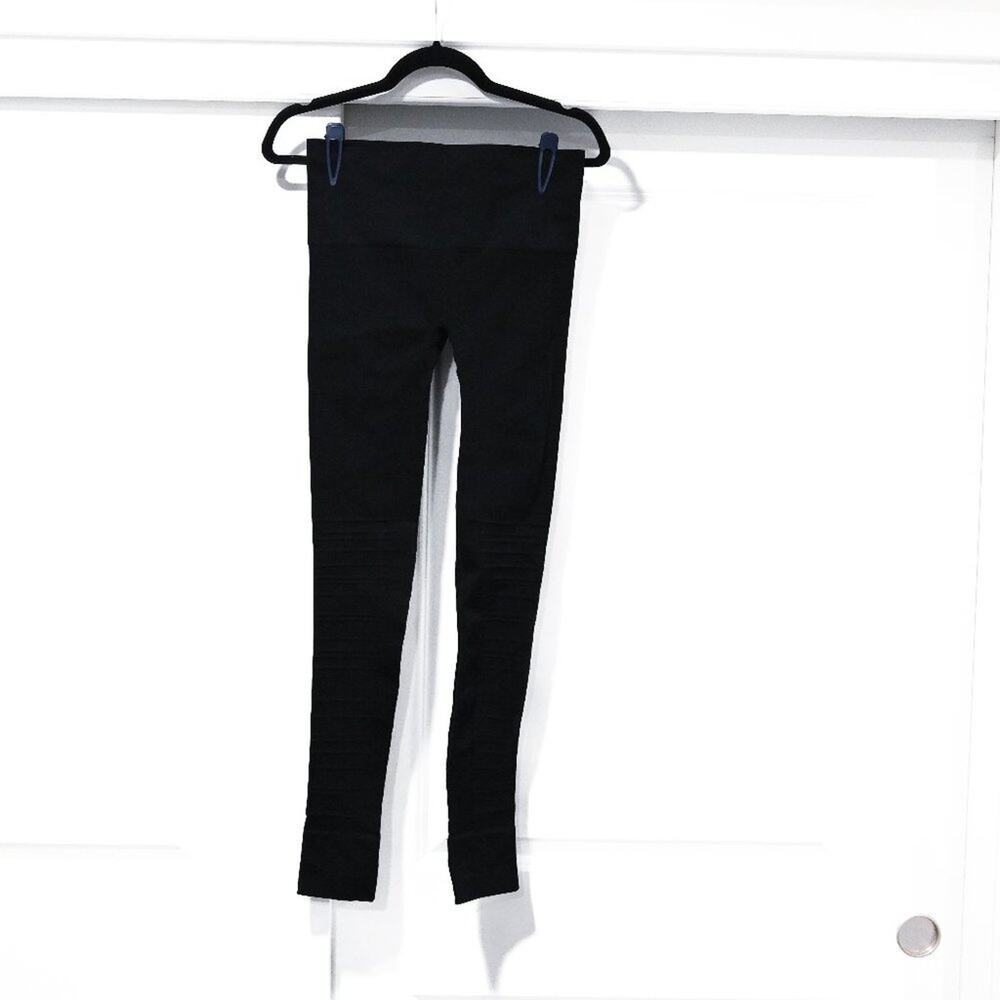 BLANQI Small High Waist Black Leggings with Ribbed Leg Detail | Small